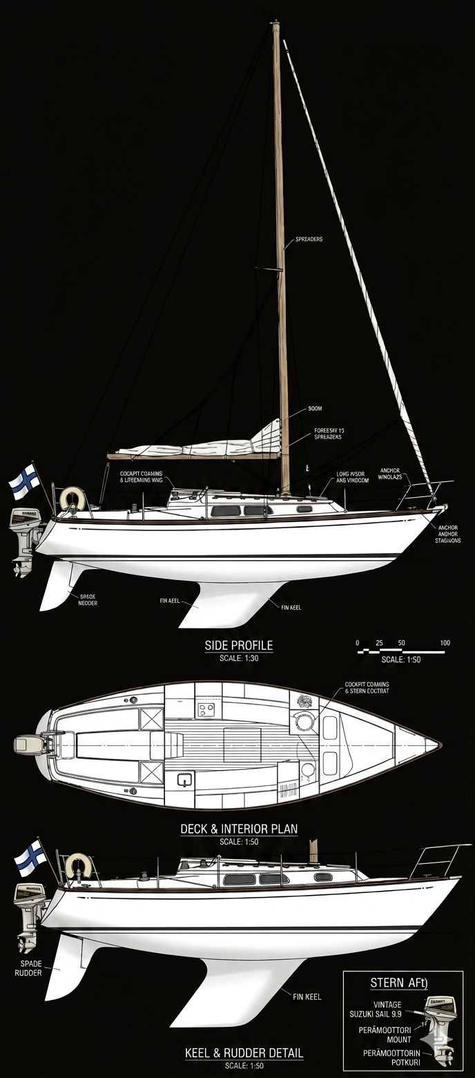C&C 28 tekninen piirustus